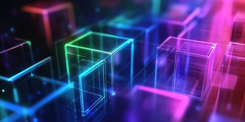 Poster - Modern digital abstract 3D background. 