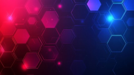 Aufkleber - Abstract Geometric Background with Colorful Hexagons and Gradient Light Effects for Creative Design, Technology Themes, and Digital Patterns