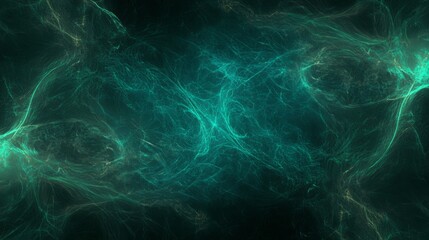 Leinwandbilder - Abstract glowing pattern with vibrant teal and dark background showcasing intricate swirling shapes and textures for use in digital art or design projects.