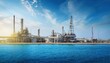 © studioforty3 - Petrochemical Plants with Industrial Equipment by the Sea