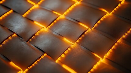Poster - Illuminated Textured Surface with Warm Orange Glow Creating a Stunning Visual Effect for Abstract Background or Interior Design Inspirations
