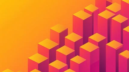 Poster - Vibrant Abstract Geometric Background Featuring Colorful Blocks in Red and Yellow Gradients for Modern Design Projects and Creative Concepts