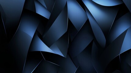 Poster - Abstract Dark Blue Background with Dynamic Curved Layers and Smooth Textures for Modern Design and Creative Projects