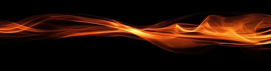 Poster - Abstract orange flames on a black background create a dramatic and dynamic visual effect, perfect for conceptual illustrations or creative design projects.