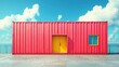 © Ummeya - Color cargo container on blue sky background