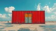 © Ummeya - Color cargo container on blue sky background