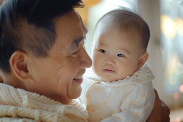 chinese home. beautiful asian family enjoying time together at home