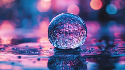 Poster - Colorful Reflection of Bubbles in Water Surface
