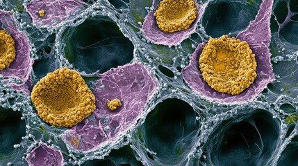 Poster - microscopic view of cells and structures in color