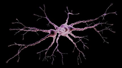 Poster - microscopic view of a neuron in vibrant colors