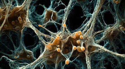 Poster - intricate network of neurons and synapses in detail