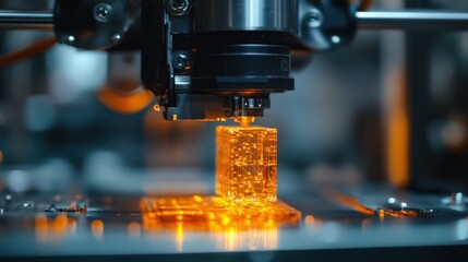 Aufkleber - 3D printed electronics being assembled in a factory tiny components being printed and assembled, clean industrial setting, cutting-edge technology