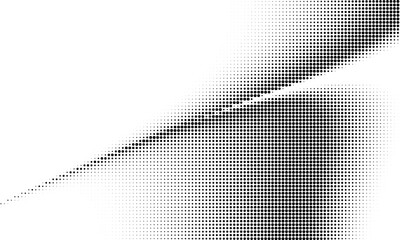 Aufkleber - Monochrome gradient halftone dots background. Vector illustration. Big wave on white background