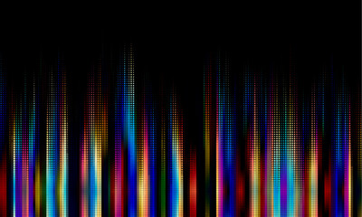 Aufkleber - Abstract halftone dotted digital technology wide background with futuristic neon light and faded effect. Cyberpunk and retrowave design for technology