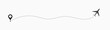 © Hasan24 - airplane travel straight and dotted path and location pin icon. start point and dash line trace for plane isolated vector illustration EPS 10 858