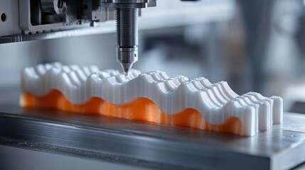 Aufkleber - Multi-material 3D printing for custom industrial tools different materials being layered for complex parts, precision machinery, advanced production techniques
