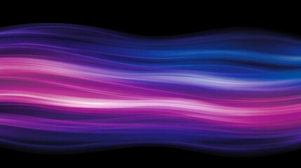Poster - vibrant flowing waves of color in shades of purple, pink, and blue on a black background perfect for