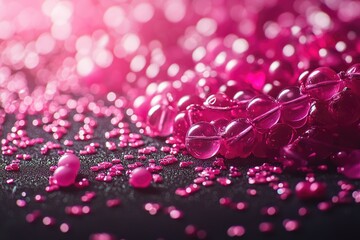 Aufkleber - Close-up view of a cluster of pink beads