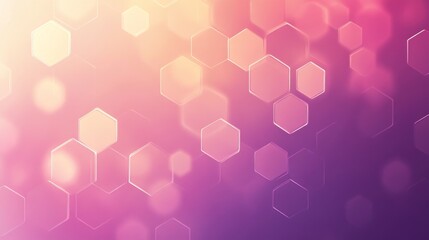 Poster - Abstract Background with Soft Color Gradients and Hexagonal Shapes for Creative Projects and Designs in Shades of Pink, Purple, and Light Yellow