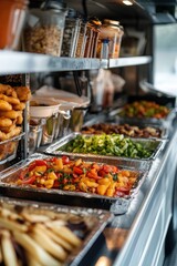 Poster - A selection of various dishes and cuisines at a buffet spread
