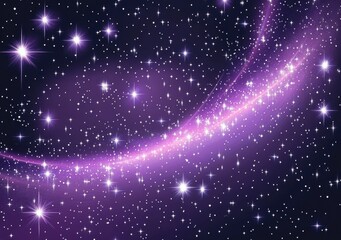 Poster - Purple Galaxy Sky with Stars Background for Designs