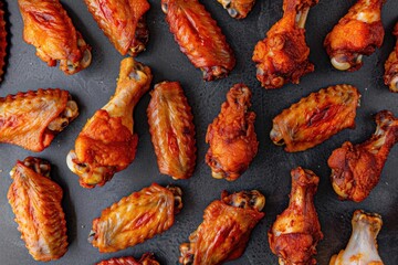 Poster - A plate of chicken wings served on a table, perfect for snacks or party decor
