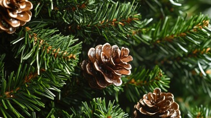 Poster - A close-up shot of pine cones on a tree trunk, great for nature and outdoor themed designs