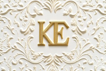 Aufkleber - A close-up shot of a golden letter sitting on a pure white surface