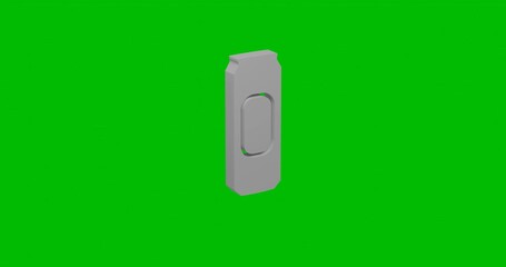 Poster - Animation of rotation of a white beer can symbol with shadow. Simple and complex rotation. Seamless looped 4k animation on green chroma key background