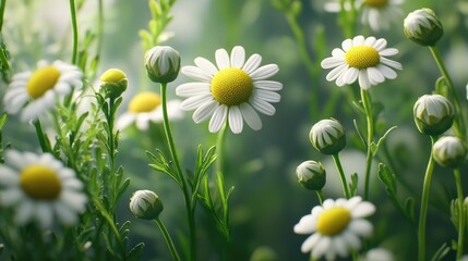 Aufkleber - A beautiful meadow with a mix of white and yellow flowers, great for spring or summer scenes