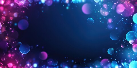 Poster - abstract colorful bokeh effect background with vibrant pink, blue, and purple lights creating a drea