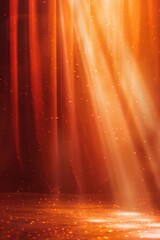 Poster - A bright light shines through the curtains of a stage, ideal for use in theater, concert or event promotion