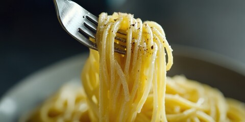 Poster - A fork holding a fork full of pasta