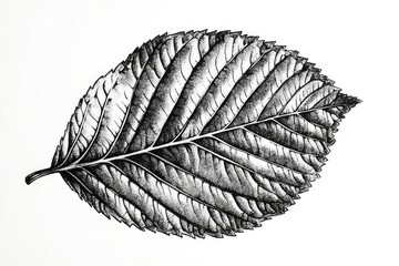 Poster - A simple illustration of a leaf in monochrome tones
