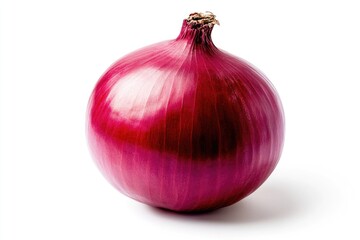 Poster - A single red onion sits on a clean white surface