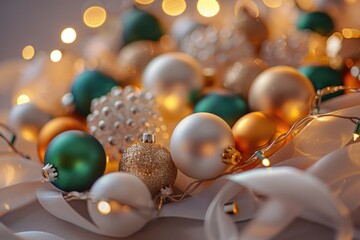 Poster - A collection of Christmas ornaments up close