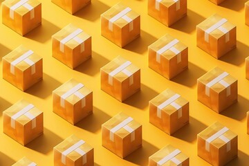 Poster - A collection of bright yellow boxes on a sunny yellow background