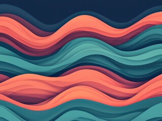 Poster - Artistic wave patterns abstract design digital artwork colorful gradient environment modern viewpoint creative concept for visual impact