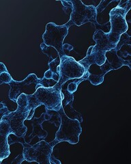 Poster - Molecular interaction visualization laboratory environment scientific illustration abstract digital art close-up perspective innovation in biotechnology