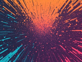 Poster - Dynamic color explosion abstract art digital artwork vibrant environment close-up view energy concept for visual impact