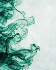 Poster - Dynamic swirling green smoke abstract art studio digital artwork minimalistic environment close-up viewpoint conceptual design for creative projects