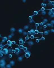 Poster - Molecular interaction visualization laboratory setting scientific illustration dark background macro view concept of chemistry and biology for research study
