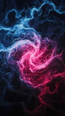 Poster - Dynamic swirling colors abstract concept digital artwork dark background artistic perspective energy and motion visualization