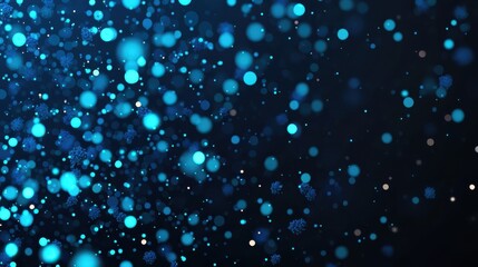 Poster - Dynamic blue bokeh lights abstract background digital art dark environment close-up view visual serenity for modern design