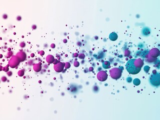 Poster - Dynamic flow of colorful particles illustrating molecular movement in a scientific environment abstract conceptual visuals