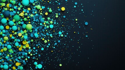 Fototapete - Dynamic colorful circles spreading across a dark background abstract art digital artwork modern aesthetic close-up view visual concept