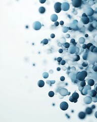 Fototapete - Abstract visual representation of floating blue spheres digital art minimalist style studio environment close-up view modern aesthetic for creative projects