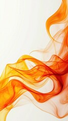 Fototapete - Fluid motion of abstract orange and red waves digital art minimalistic design calm environment close-up view concept of movement and energy