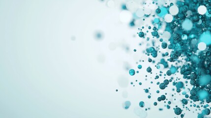 Poster - Dynamic aqua bubbles floating abstract background digital art minimalist design close-up view conceptual visualization