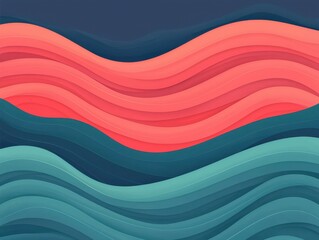 Poster - Dynamic wave patterns abstract art digital illustration modern design aesthetic viewpoint visual harmony in motion